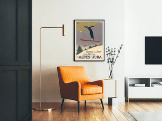 Vintage Snow Sports Poster of the Alps and Jura