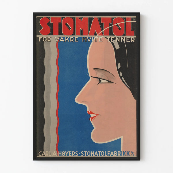 Vintage Stomatol advertising poster for white teeth