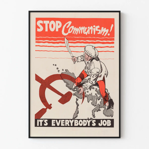 Vintage Poster Stop Communism Wall Decoration