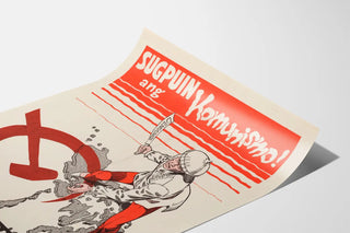 Vintage Poster Stop Communism in Filipino