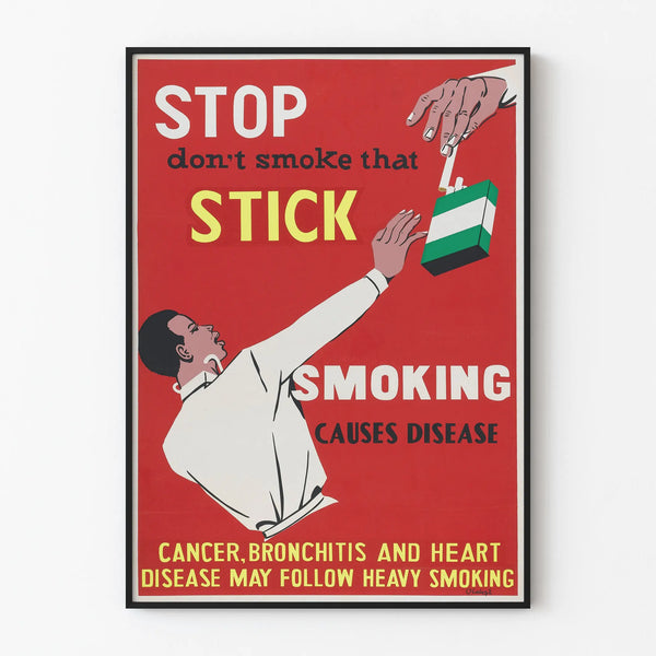 Stop Smoking Poster - Vintage Anti-Smoking Poster