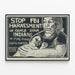Poster Stop FBI Harassment Ogala Sioux Pine Ridge — framed artwork on a wall