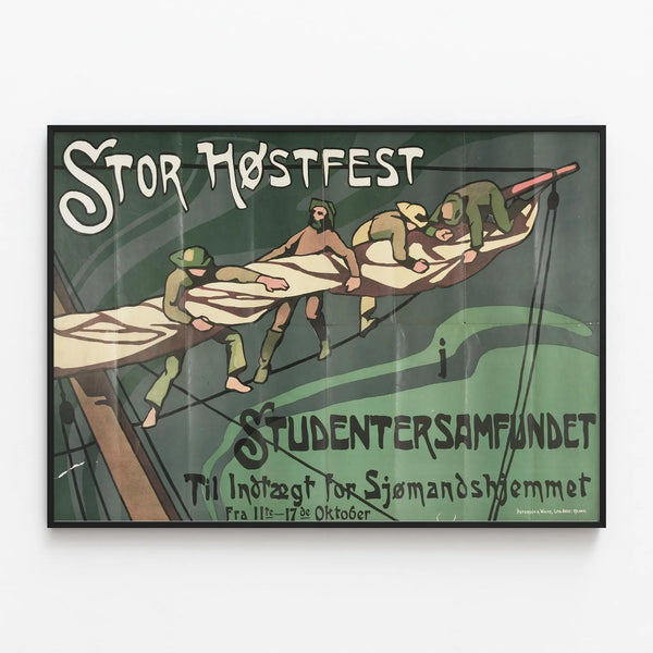 Vintage poster Stor Høstfest – Student wall decoration — framed artwork on a wall