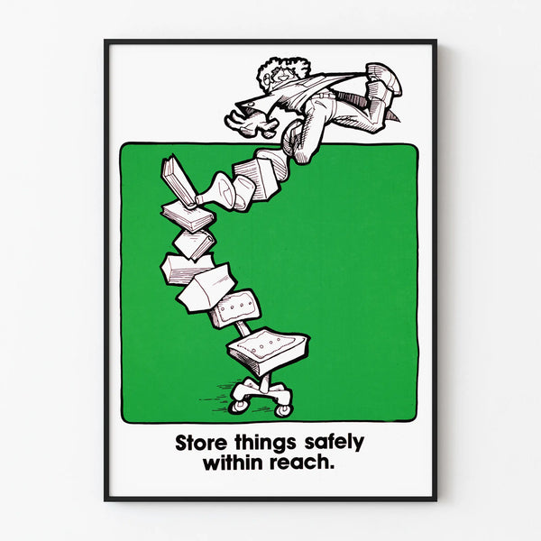 Vintage secure storage poster within easy reach
