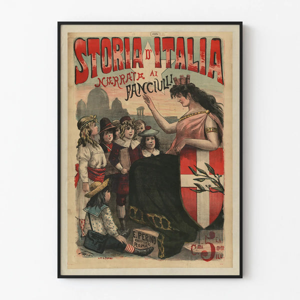 Vintage Poster Storia d'Italia for Children's Wall Decoration