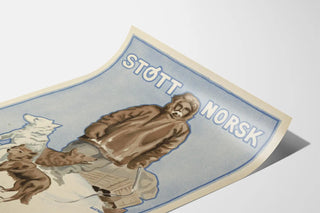 Vintage poster supporting Norwegian Arctic research