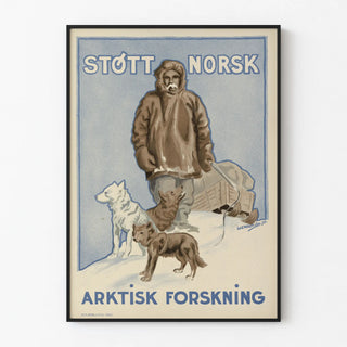 Vintage poster supporting Norwegian Arctic research