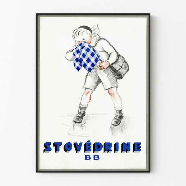 Vintage Stovédrine BB Poster - Retro Children's Wall Decoration