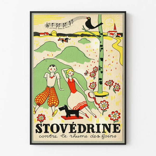 Vintage poster Stovétrine for country and nature decor