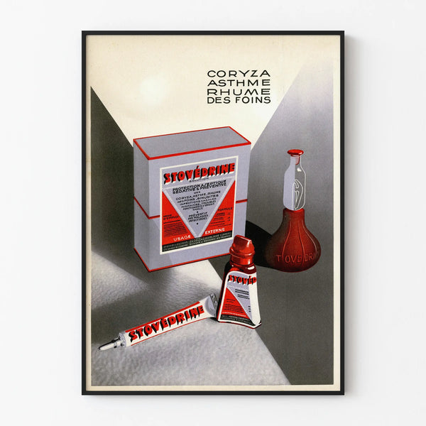 Vintage Stovédine poster, antique medical advertisement, wall decoration