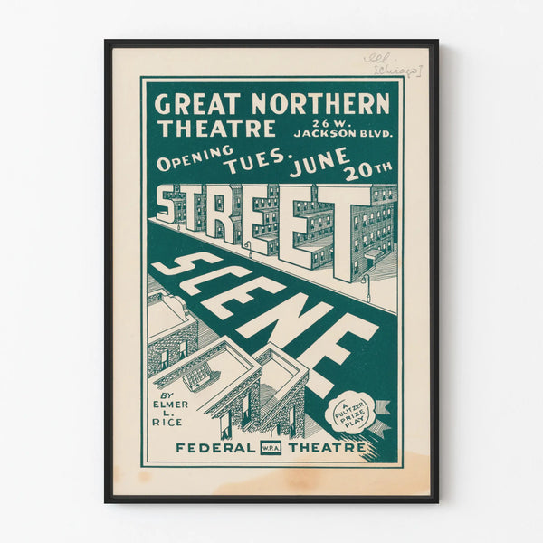 Vintage Wall Decoration Poster of Street Scene Theater