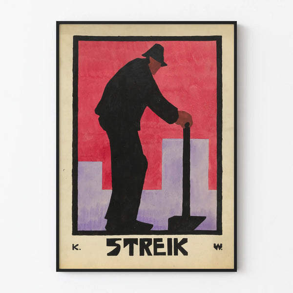 Worker Strike - Art Deco Illustration Poster