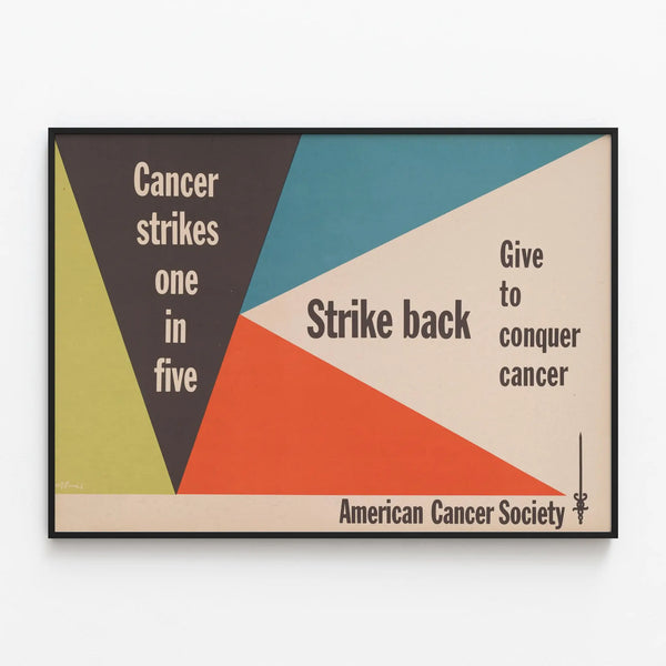 Awareness Poster Against Cancer - Strike Back — framed artwork on a wall