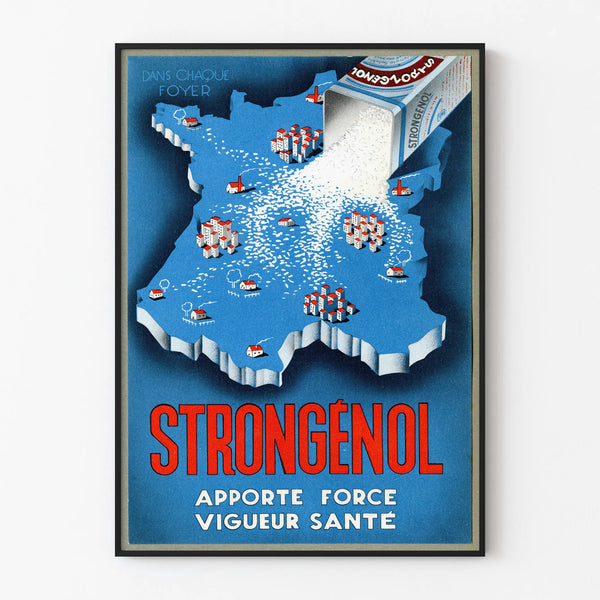 Vintage Strongénol Poster Wall Decoration France