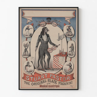 Vintage poster Stuart Pastor, the Original Black Paganini and Eccentric Musician