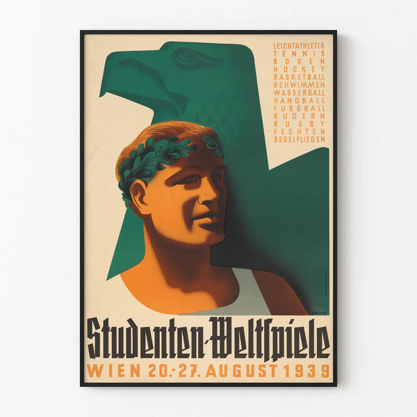 Vintage Poster Student World Games 1939 – Retro Sports Wall Decoration