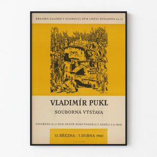 Vladimir Pukl Exhibition Poster 1960 Olomouc Gallery