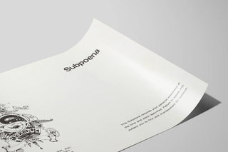 Minimalist Poster Subpoena - Black and White Text Wall Decoration — artwork view