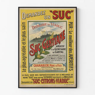 Vintage poster for Suc Gentiane du Cantal aperitif