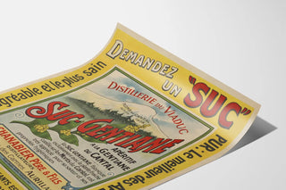 Vintage Advertising Poster Suc Gentiane Distillery of the Viaduc