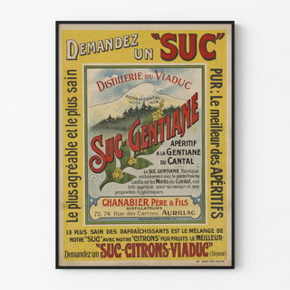 Vintage Advertising Poster Suc Gentiane Distillery of the Viaduc