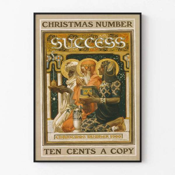 Vintage Christmas decorative poster Success 1900 - Wall poster Artem Legrand