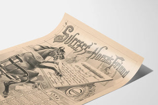 Vintage poster of a horse writer 1889