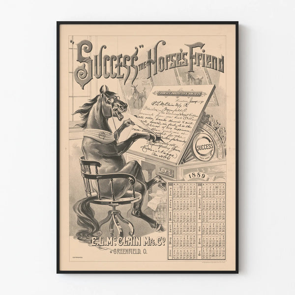 Vintage poster of a horse writer 1889
