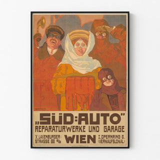Vintage poster Süd-Auto Repair Works and Garage in Vienna