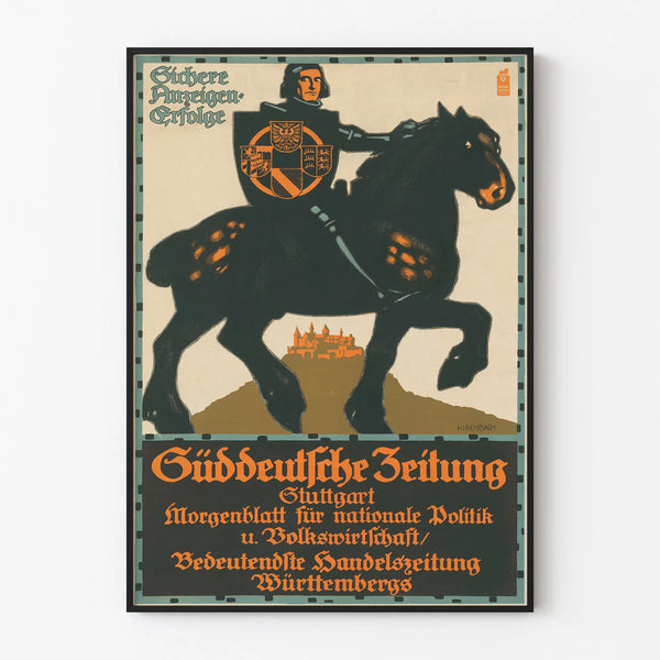 Vintage advertising poster Süddeutsche Zeitung Stuttgart