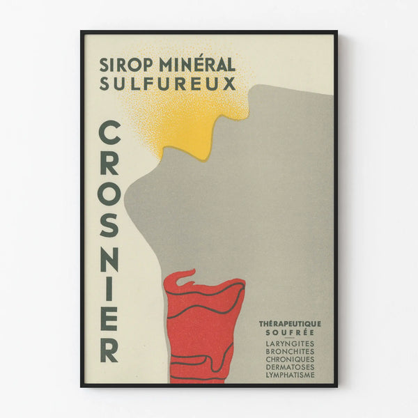 Vintage poster for Sulfurated Mineral Syrup Crosnier wall decoration