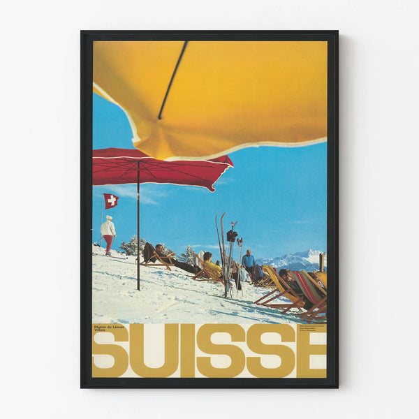 Vintage Ski Poster Switzerland - Lake Geneva Region Villars