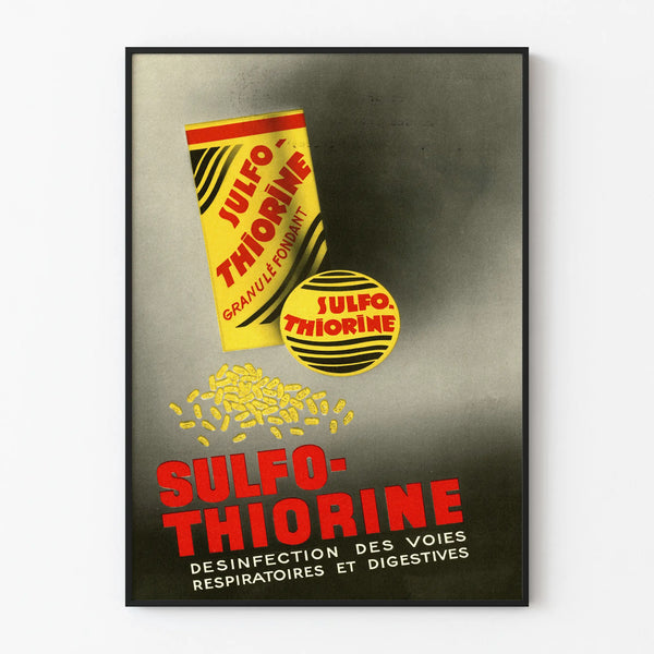 Vintage poster for Sulfo-Thiorine disinfection of respiratory and digestive tracts