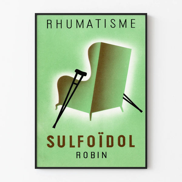 Vintage poster Sulfoïdol Rheumatism for wall decoration