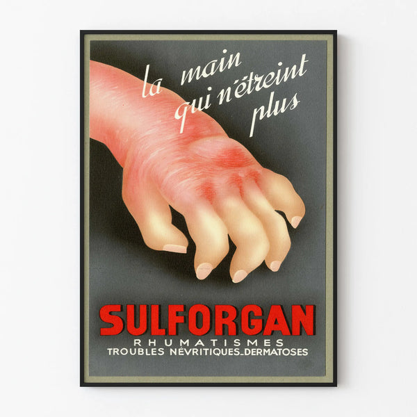 Vintage Poster Sulforgan - Medical Wall Decoration for Rheumatism and Nerve Inflammation