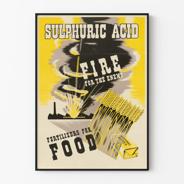 Vintage Poster of Sulfuric Acid - Agricultural Wall Decoration