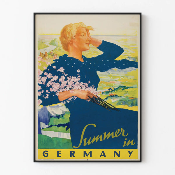 Vintage poster Summer in Germany wall decoration