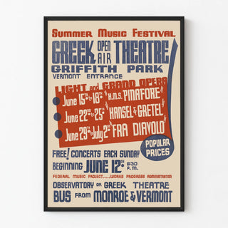 Vintage Poster for the Summer Music Festival at Greek Open Air Theatre