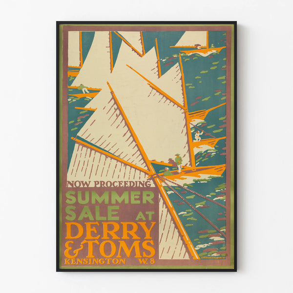 Vintage Poster Summer Sale Derry & Toms London