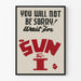 Minimalist typographic poster Sun & I in black and red
