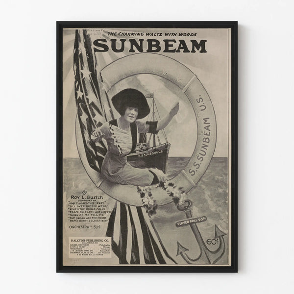 Vintage Sunbeam Poster The Charming Waltz with Words
