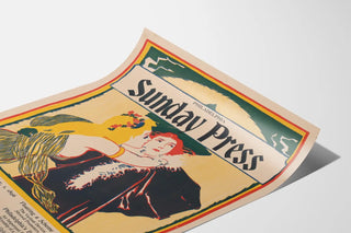 Vintage Poster Sunday Press Philadelphia 1896