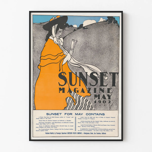 Vintage poster Sunset Magazine May 1902 - Retro wall decoration