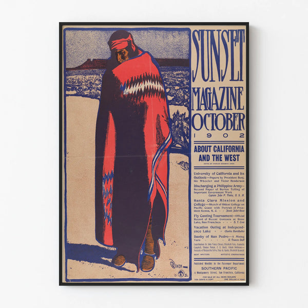 Vintage Sunset Magazine Poster October 1902 - Californian Wall Decoration