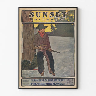 Vintage Sunset Magazine Poster November - Thanksgiving Special