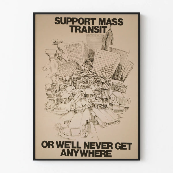 Vintage Support Mass Transit Poster for Urban Wall Decoration