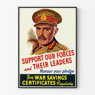 Vintage poster Support Our Forces and Their Leaders – Military propaganda poster