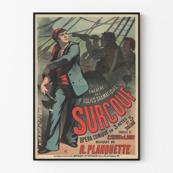 Vintage Poster Surcouf - Opéra Comique in 3 Acts