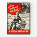 Inspiring Vintage Military Poster - Sure We'll Push 'Em Back