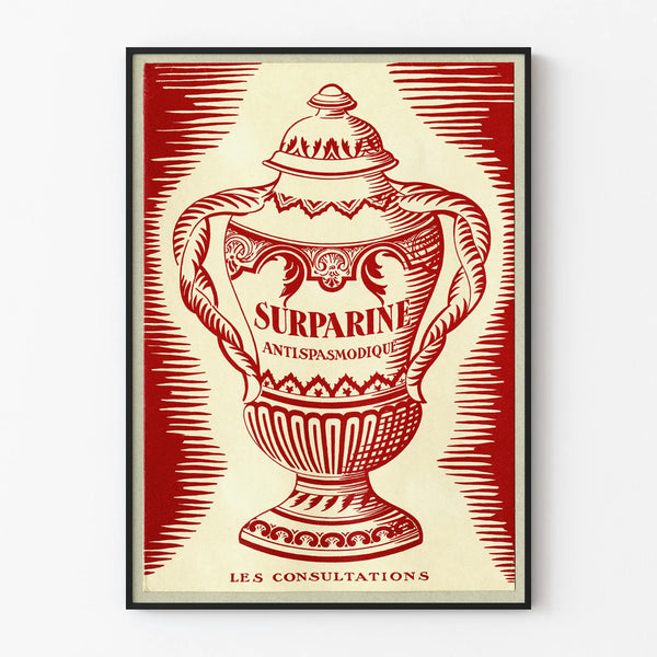 Vintage poster Surparine antispasmodic decorative